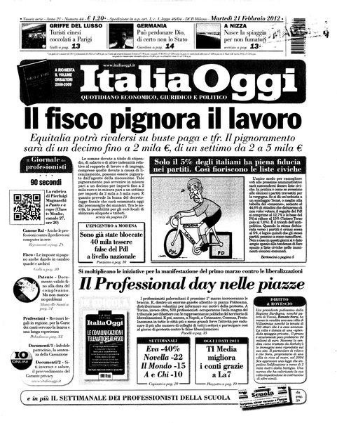 Italia oggi : quotidiano di economia finanza e politica